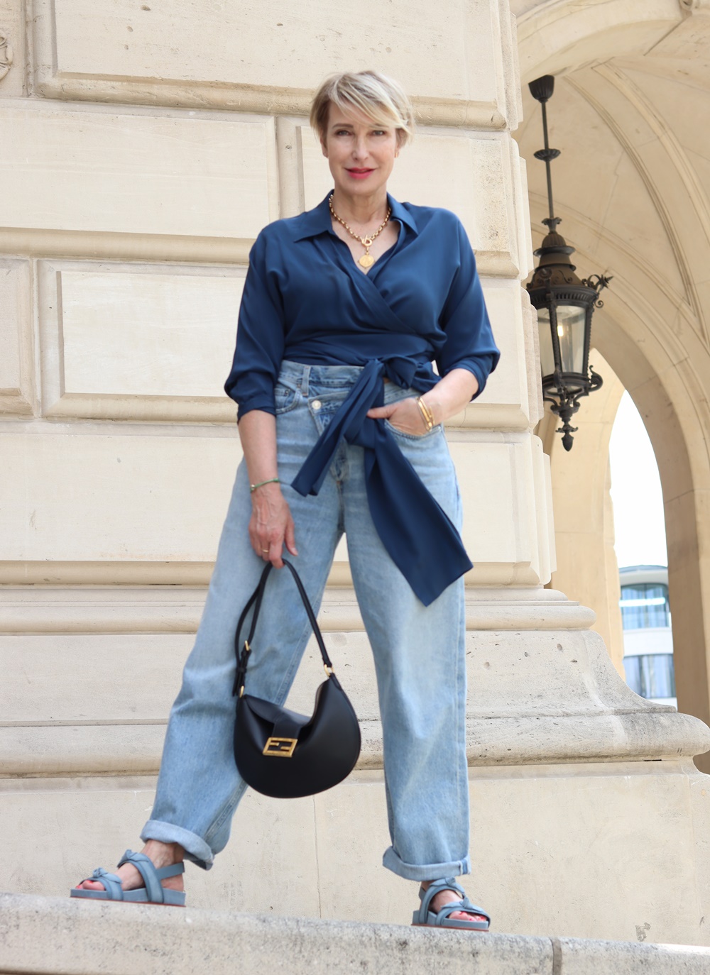 glamupyourlifestyle dorothee-schumacher-bluse agolde-Jeans ue-40-mode ue-50-outfits